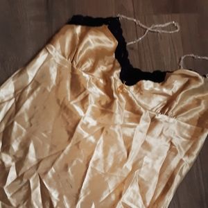 Baby Phat Gold Satin Black Lace Women's Lingerie